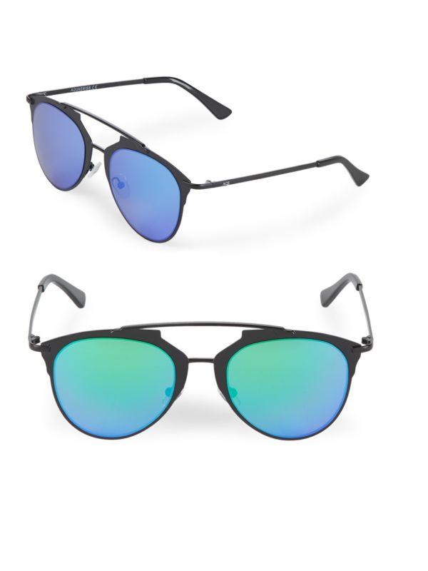 AQS Mirrored 52MM Aviator Sunglasses