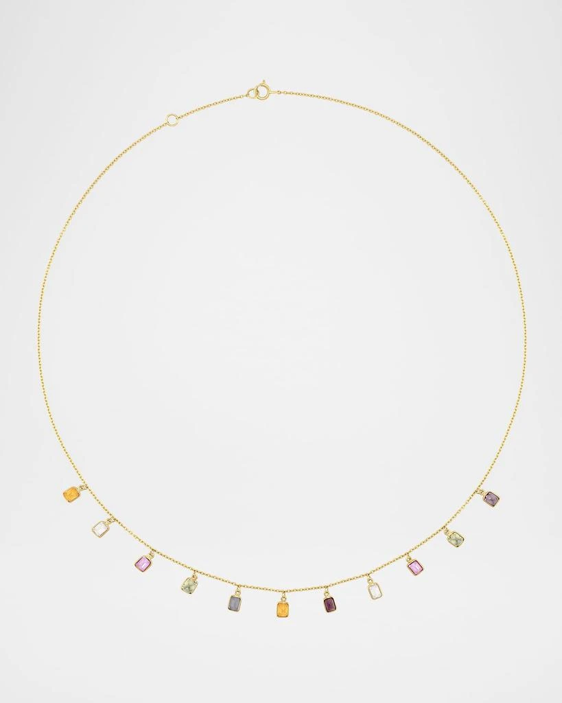 Jia Jia Chakra Rainbow Sapphire Bezel Necklace