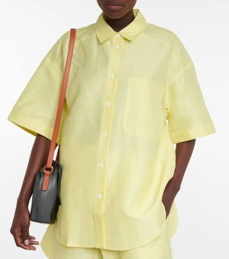 Lee Mathews Sparrow linen-blend shirt 6