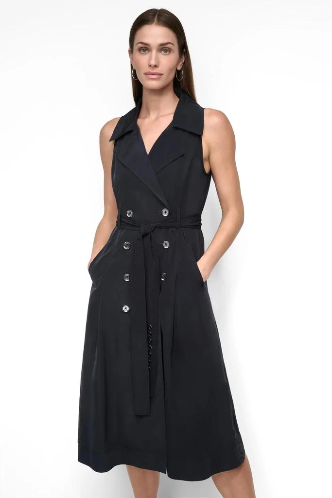 DKNY SLEEVELESS TECH COTTON BELTED MIDI DRESS 4