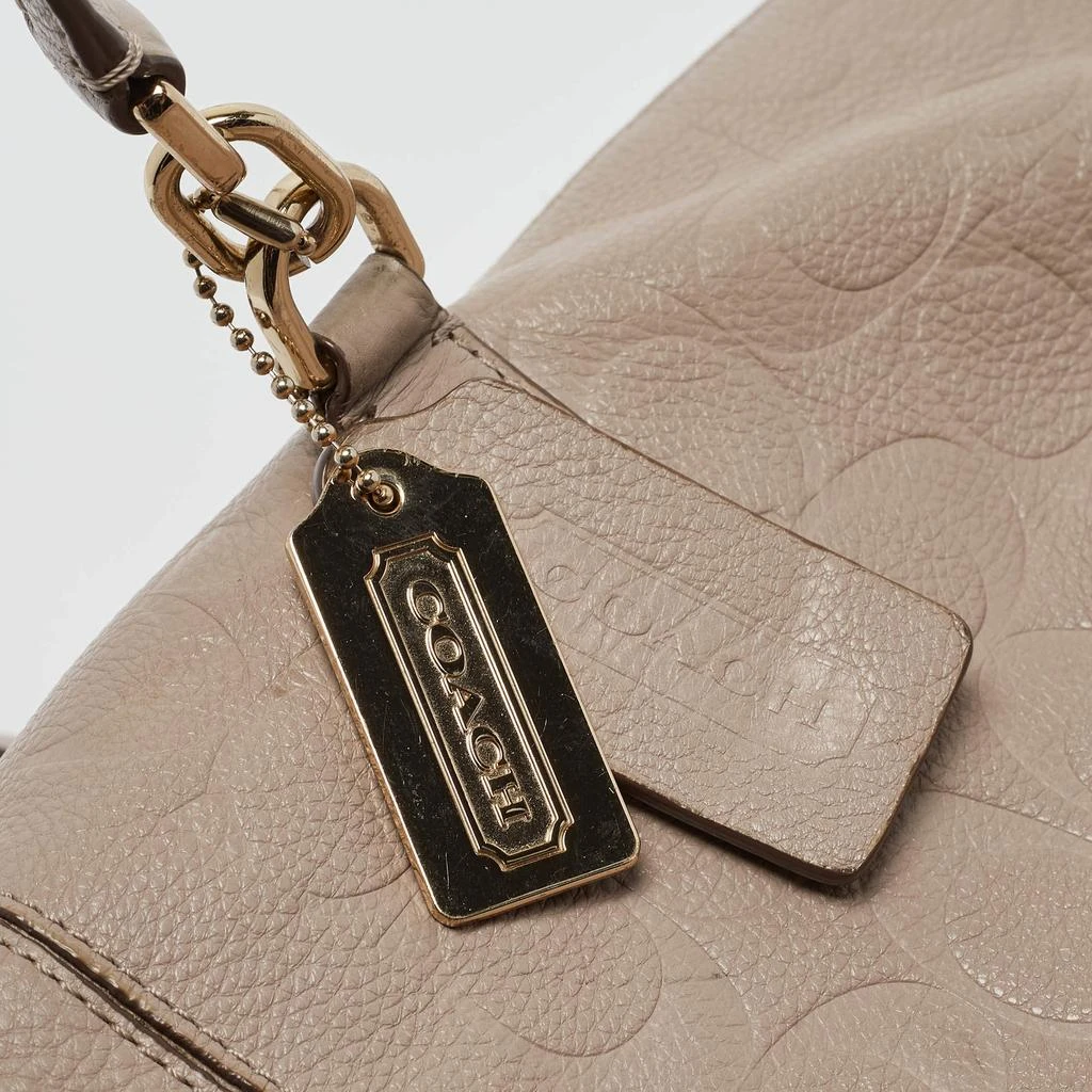 Coach Coach Beige Signature Embossed Leather Bleecker Zip Tote 12
