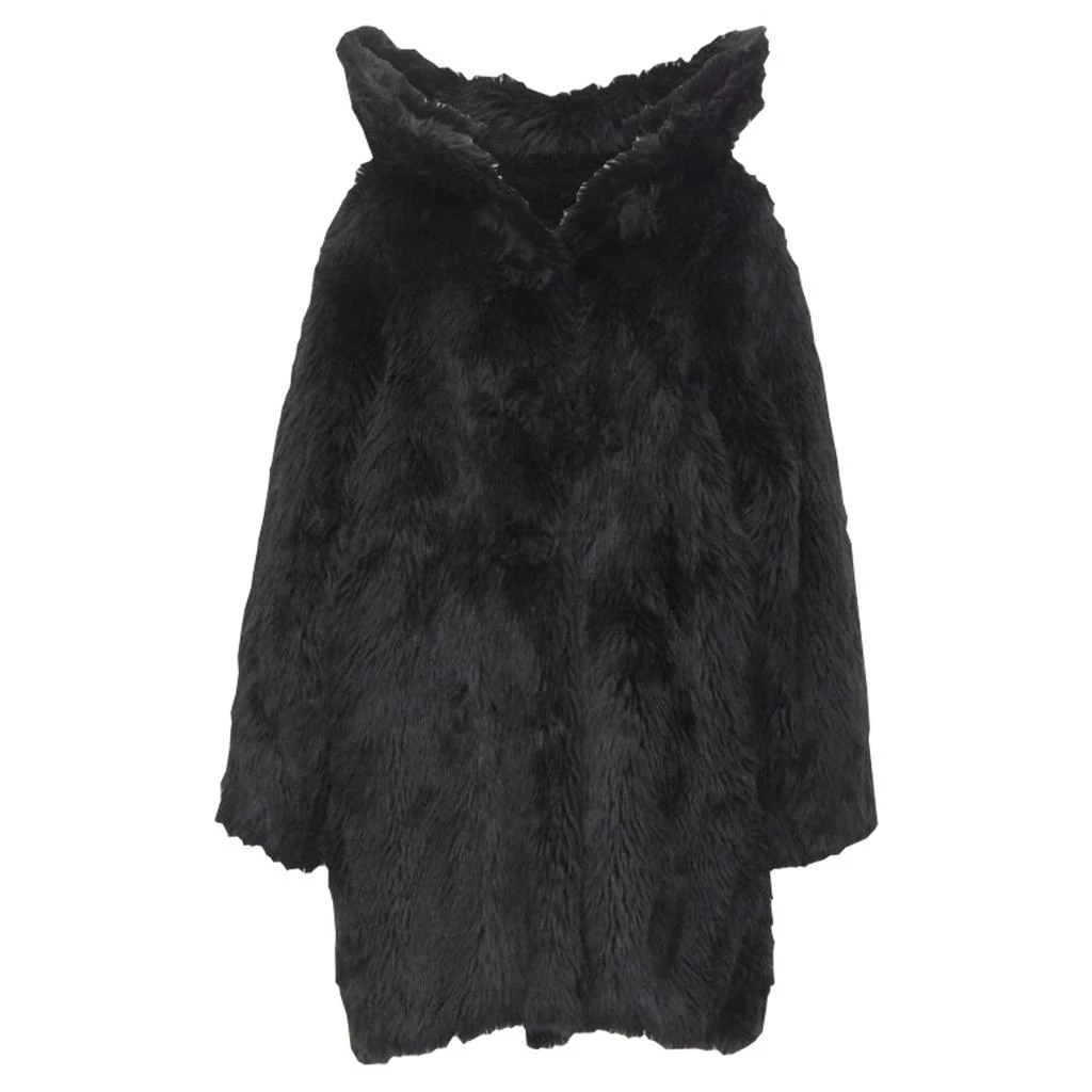 Balenciaga faux fur swing off shoulder coat 1