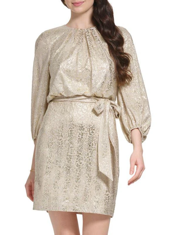 Vince Camuto Foil Mini Blouson Dress 1