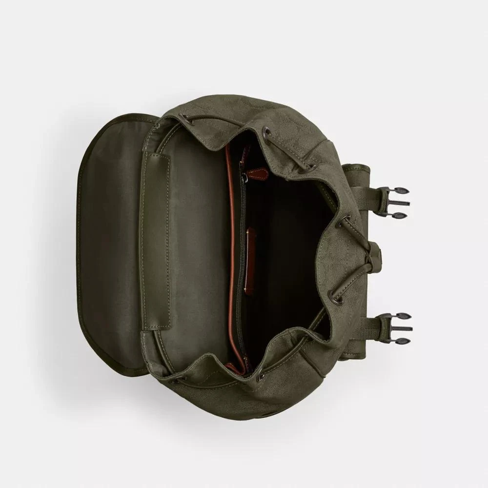 Coach League Flap Backpack In Signature Canvas Jacquard 5