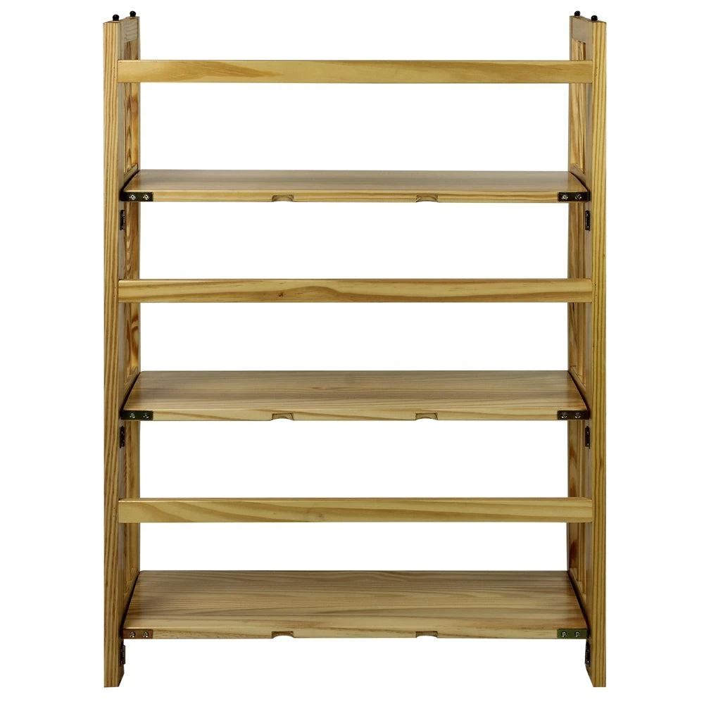 Casual Home 3-Shelf Folding Stackable Bookcase 27.5" Wide-Natural 4