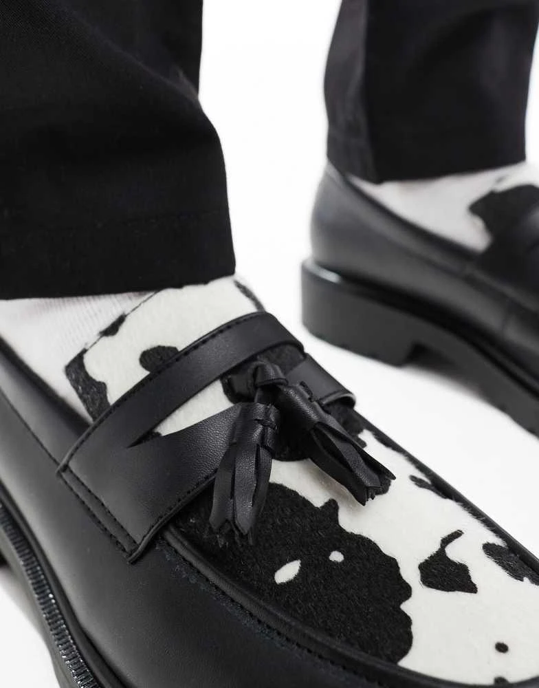 ASOS ASOS DESIGN loafers in faux fur cow 4