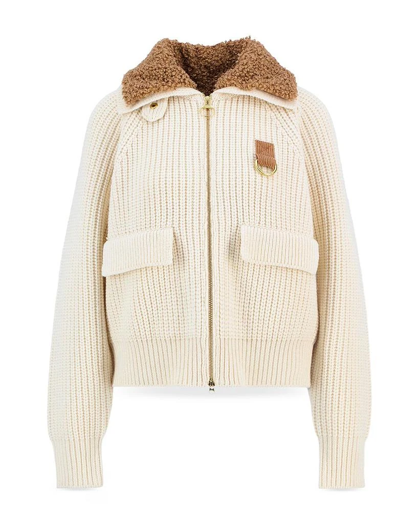 Barbour Marla Knitted Bomber Cardigan Sweater 8