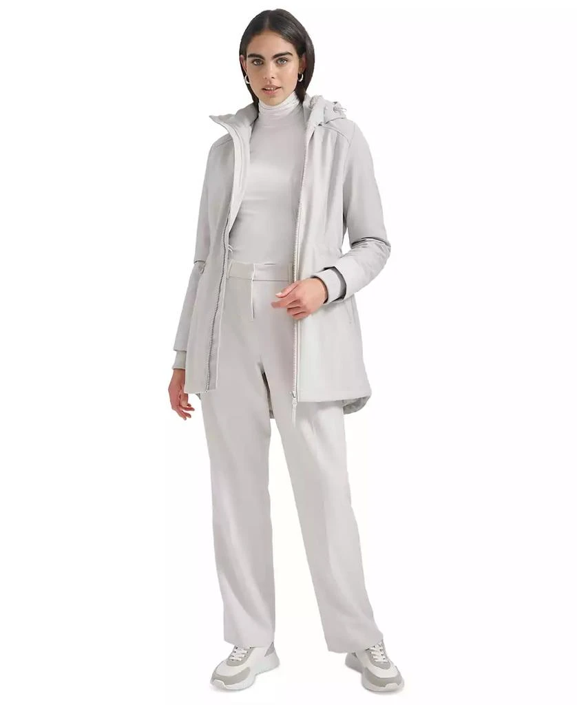 Calvin Klein Womens Hooded Faux-Fur-Lined Anorak Raincoat 5
