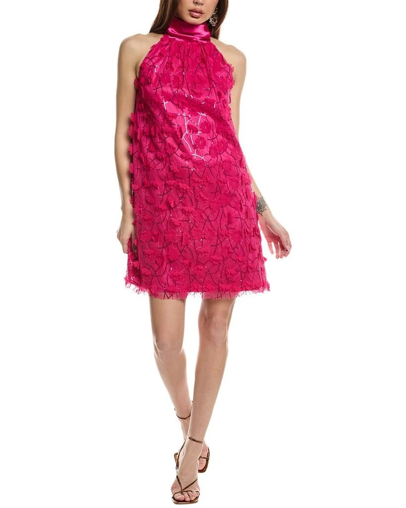 sachin and babi light blue dress Wolfeboro Embroidered and Beaded Halter Mini Dress Black / XL main image 0
