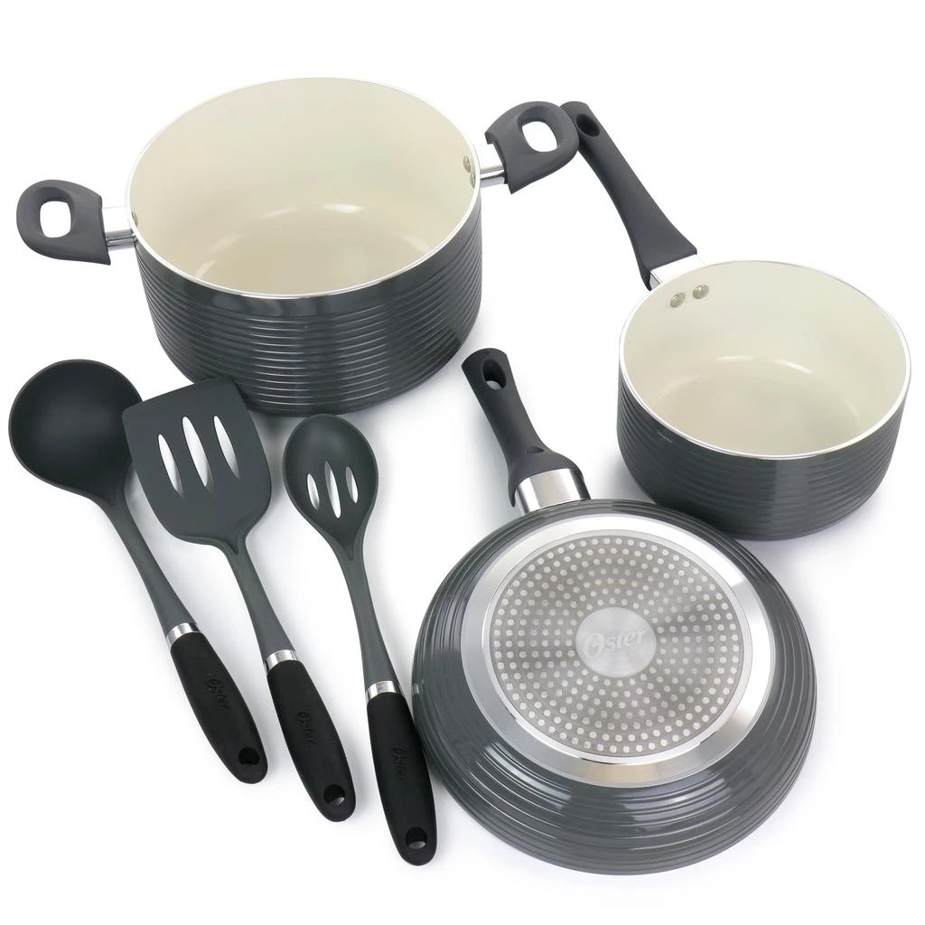 Oster Ridge Valley 8 Piece Aluminum Nonstick Cookware Set in Grey 2