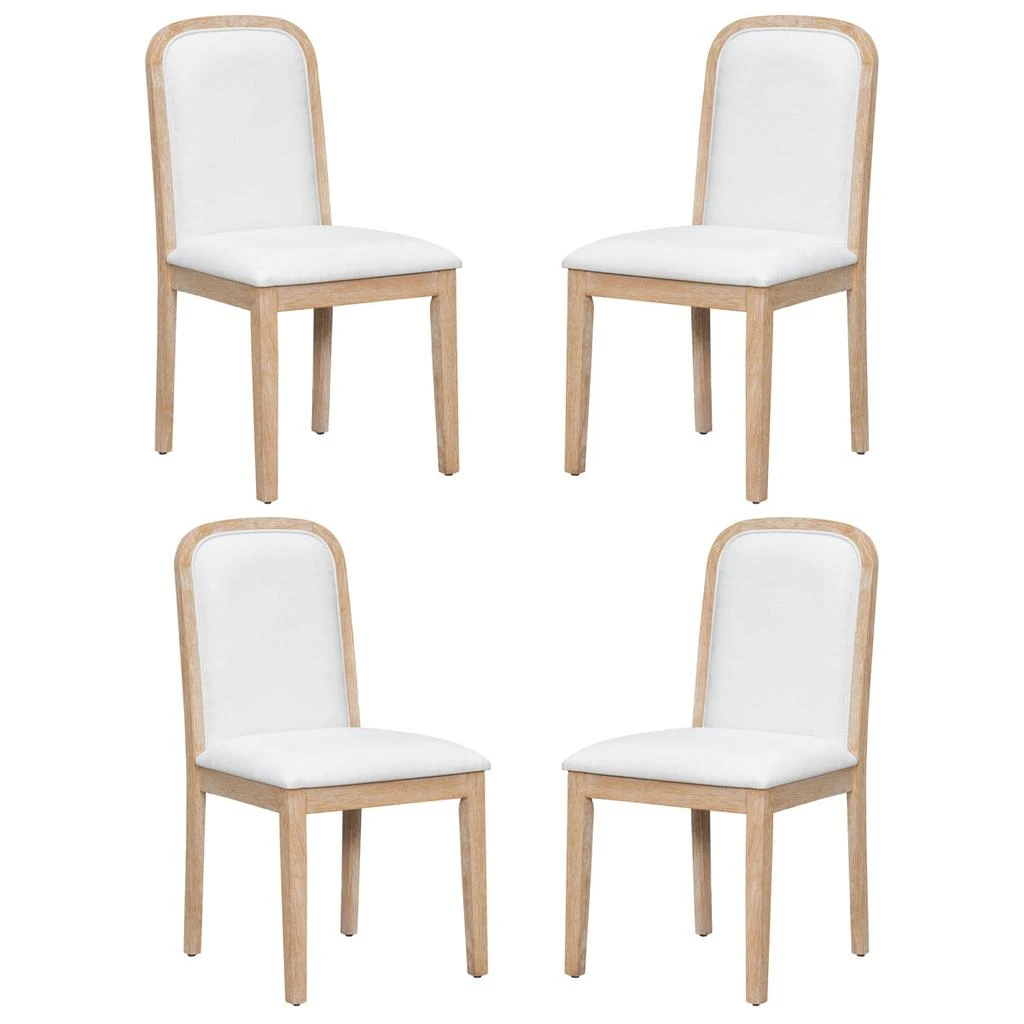 Streamdale Furniture Streamdale Vintage Upholstered Dining Chairs - Set of 4 (Natural Wood Wash)