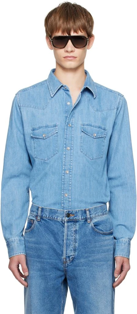 Tom Ford Blue Western Denim Shirt