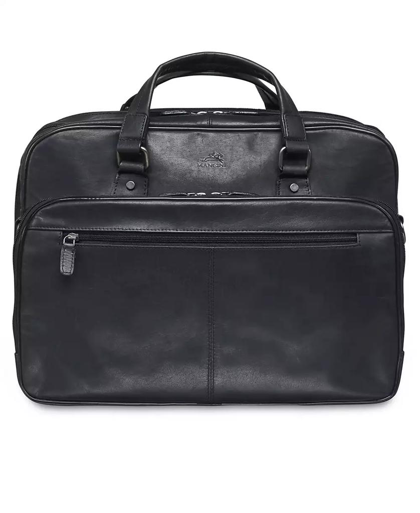 Mancini Leather Goods Buffalo Collection Expandable Double Compartment Laptop/ Tablet Briefcase
