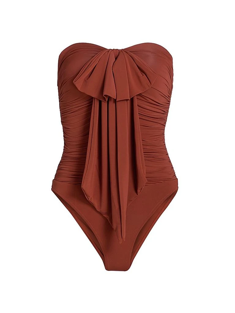 Zimmermann Awaken Draped Bow One-Piece Swimsuit