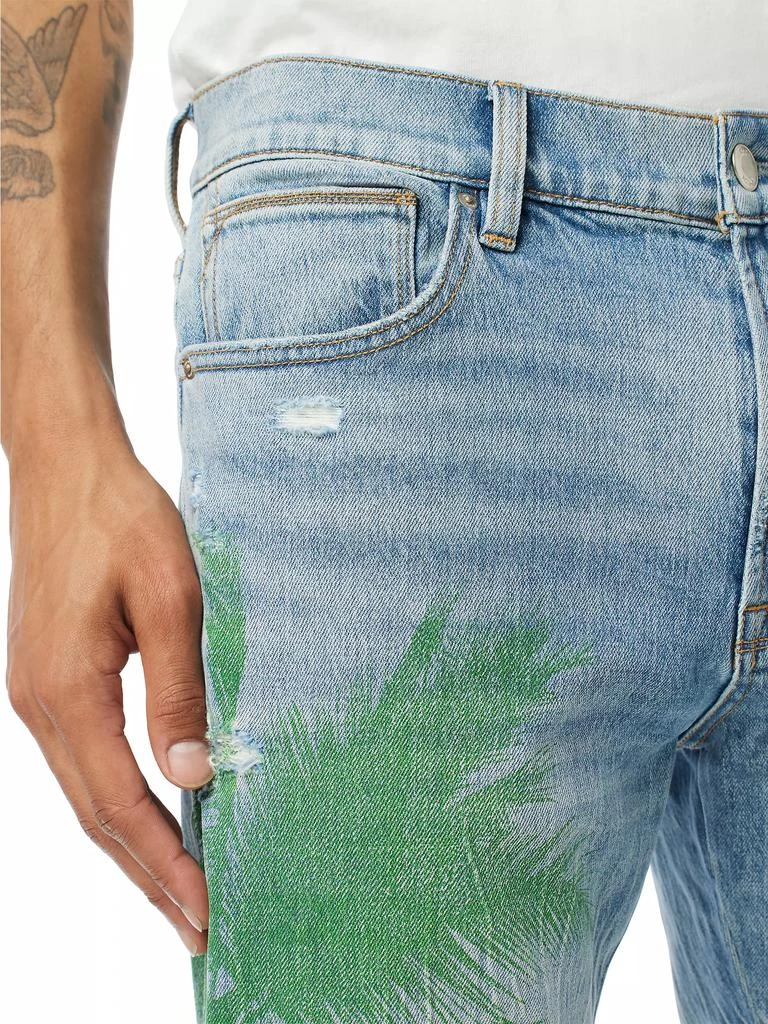 Hudson Walker Palm Painted Kick Flare Jeans 7