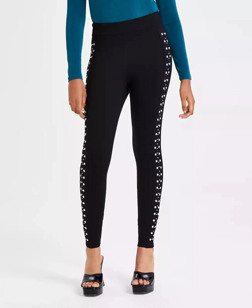 Bar III Women's Three-Row Studded Ponté-Knit Leggings, Created for Macy's 1