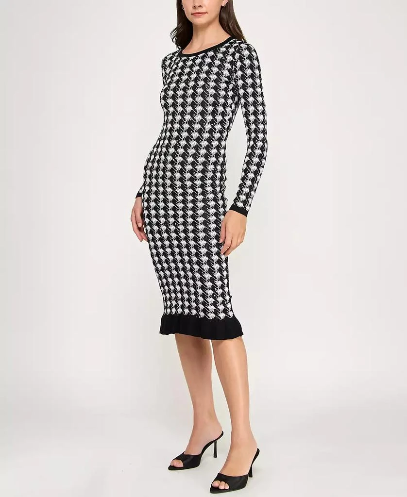 black and white dresses juniors Calleigh Long Sleeve Bodycon Sweater Mini Dress • Shop American Threads Women's Trendy Online Boutique White / L main image 0