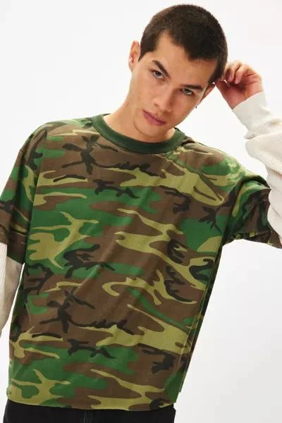 Urban Renewal ReMADE By UO Camo Thermal Double Layer Long Sleeve Tee 1