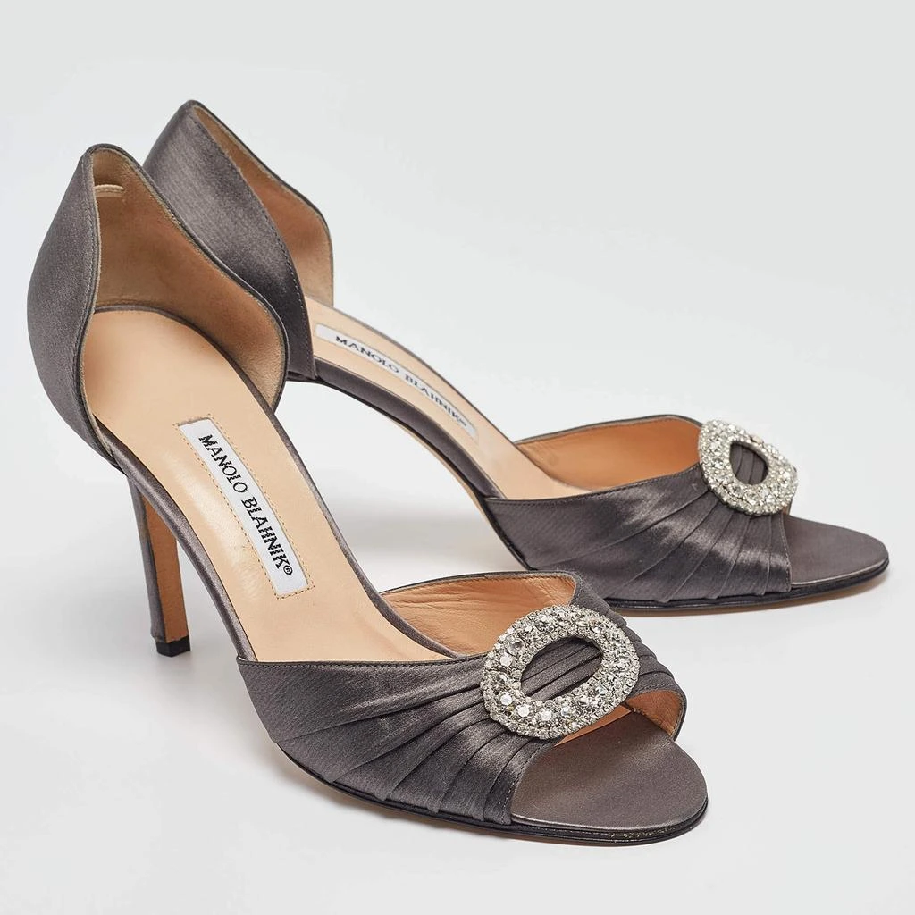 Manolo Blahnik Manolo Blahnik Grey Satin Sedaraby Pumps Size 40.5 4