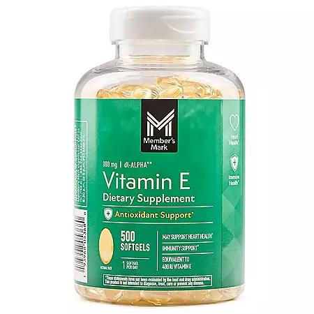 Member's Mark Member's Mark Vitamin E Softgels, 180 mg, 500 ct.