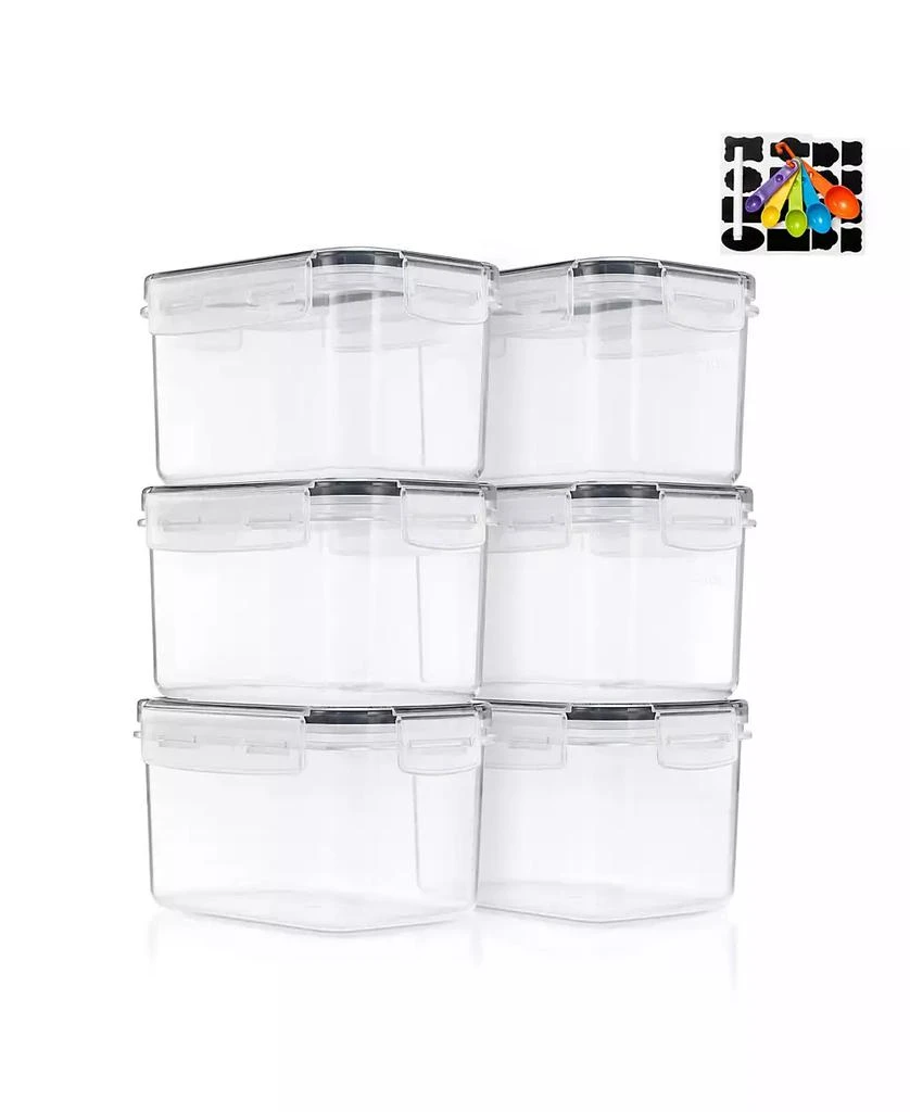 Sorbus 6 Pack (0.8L/27.05 Oz) Airtight Food Storage Containers with Locking Lids, Measuring Spoons 
Labels 5