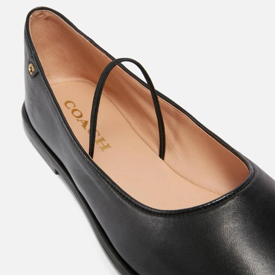 Coach COACH WOMEN'S EMILIA LEATHER LEATHER MARY JANE FLATS 5