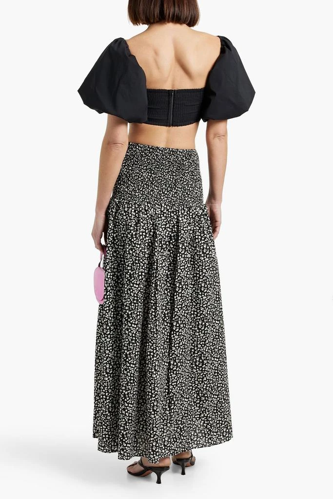 Solid & Striped The Zaria shirred printed cotton-voile maxi skirt 3