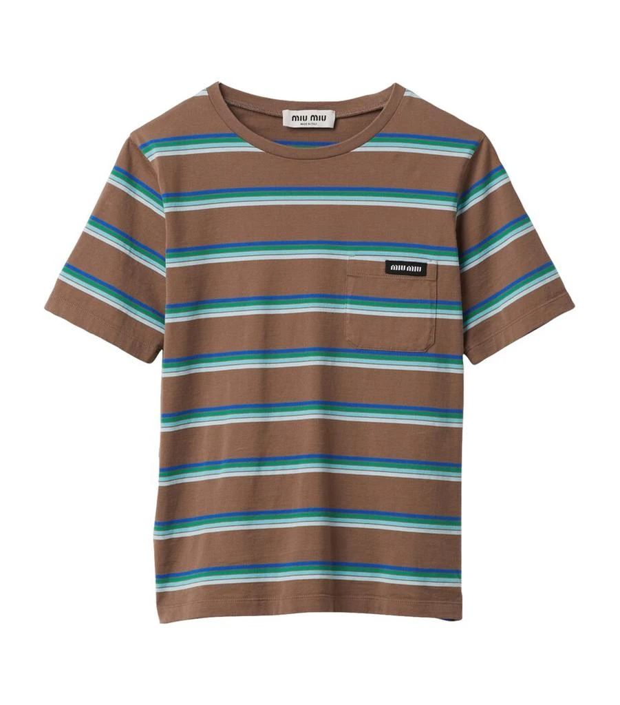 Miu Miu Cotton Striped T-Shirt 1