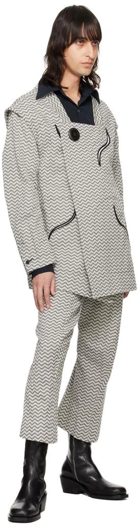 KOZABURO Black 
White 3D Shaped Trousers 4