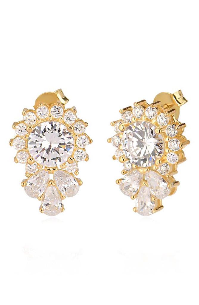 Gabi Rielle Floral Bloom Cubic Zirconia Stud Earrings
