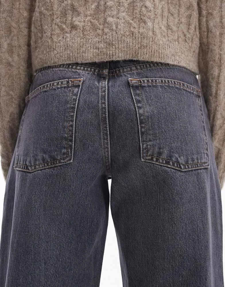 Topshop Topshop Ember low rise wide leg jean in grey 5