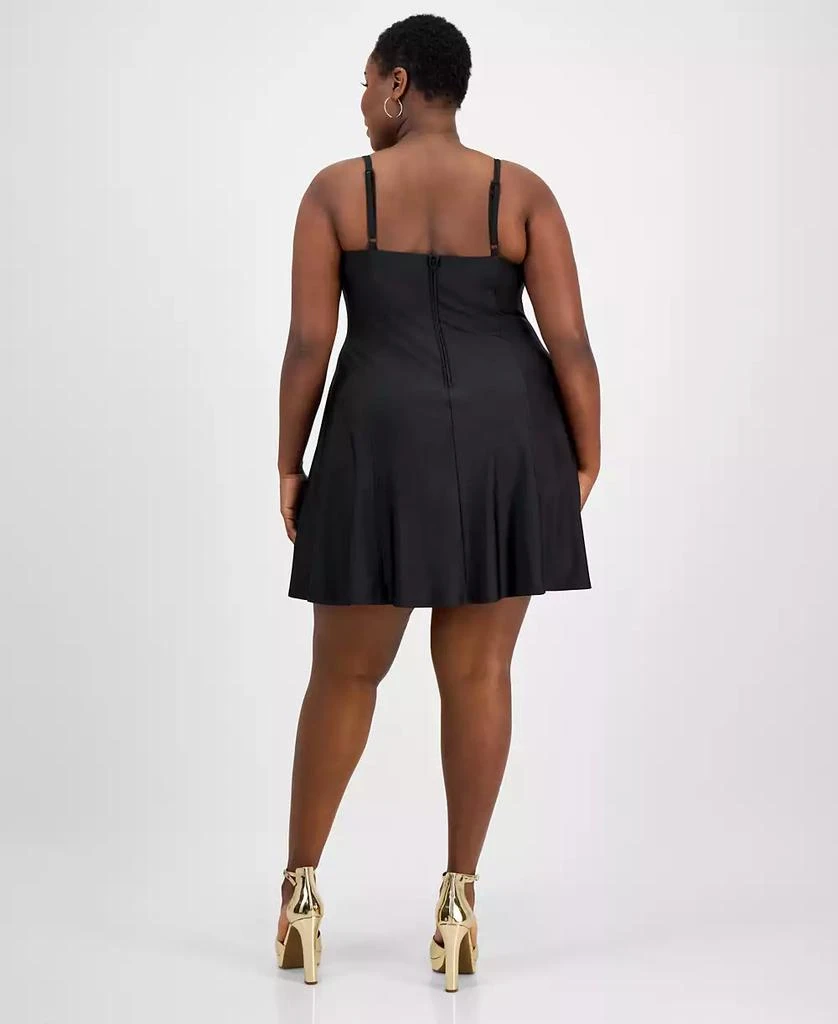 City Studios Trendy Plus Size Satin Chain-Strap Dress 2