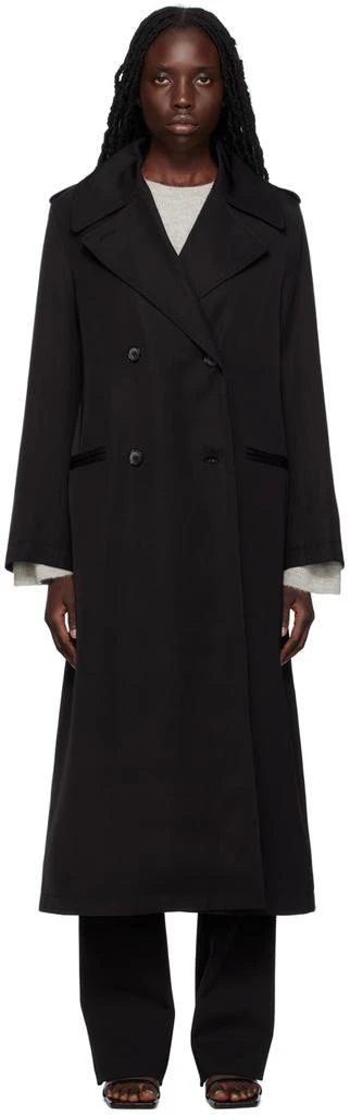 Black Fluid Trench Coat – On Sale Now with Up to 65% Off