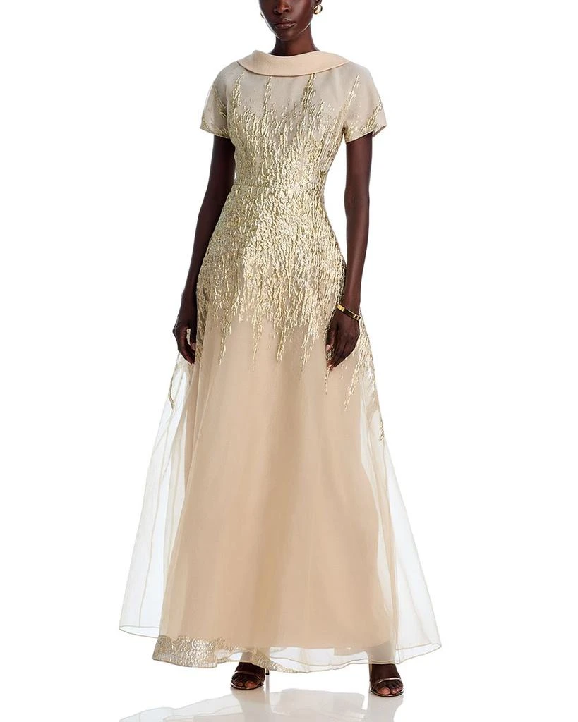 Teri Jon Metallic Organza Gown 1