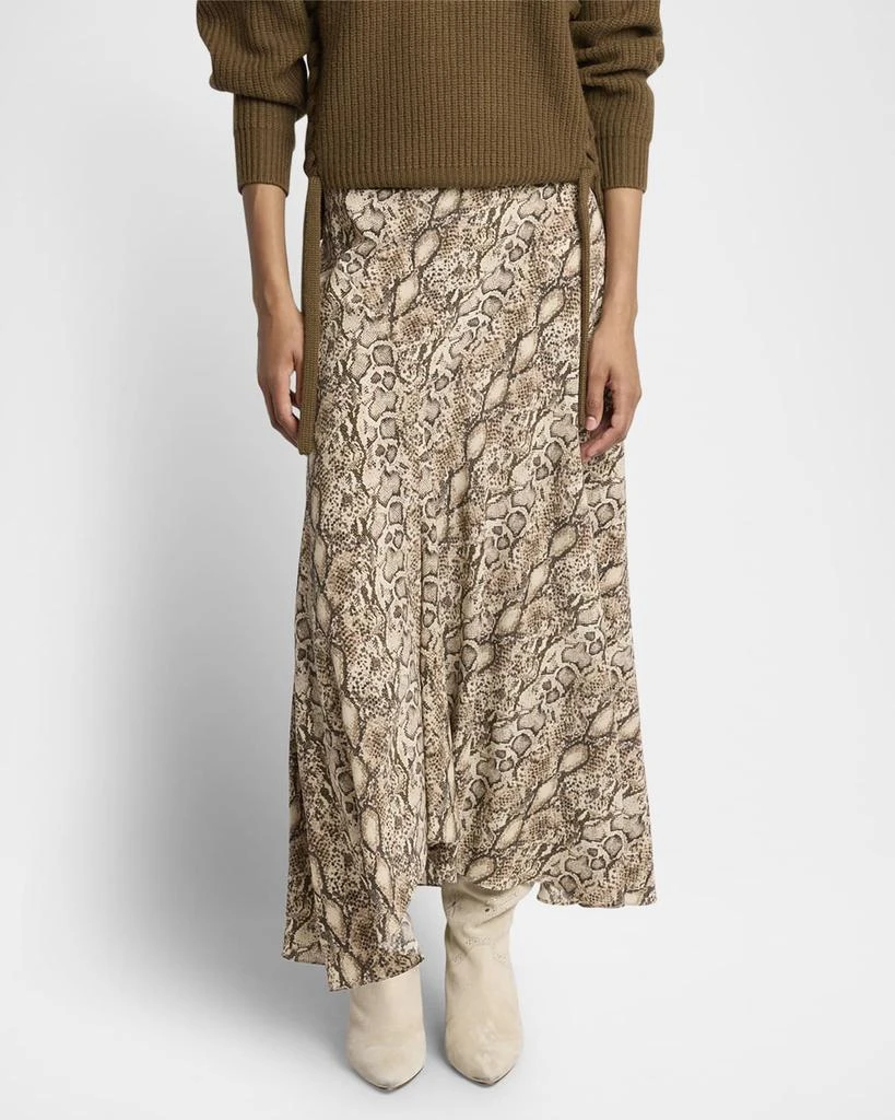 Isabel Marant Sakura Snakeskin-Print A-line Maxi Skirt 2