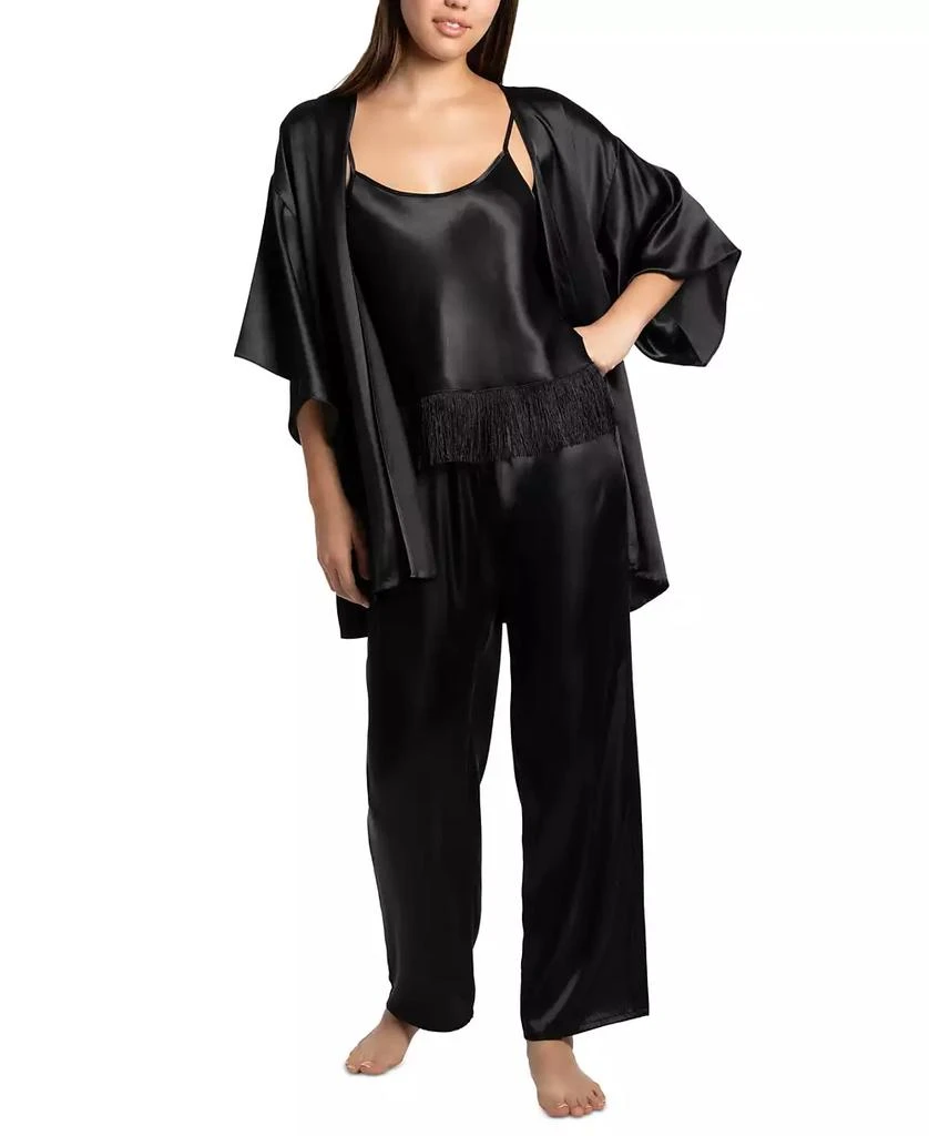 Linea Donatella Women's 3-Pc. Satin Fringe Sleep Set 3