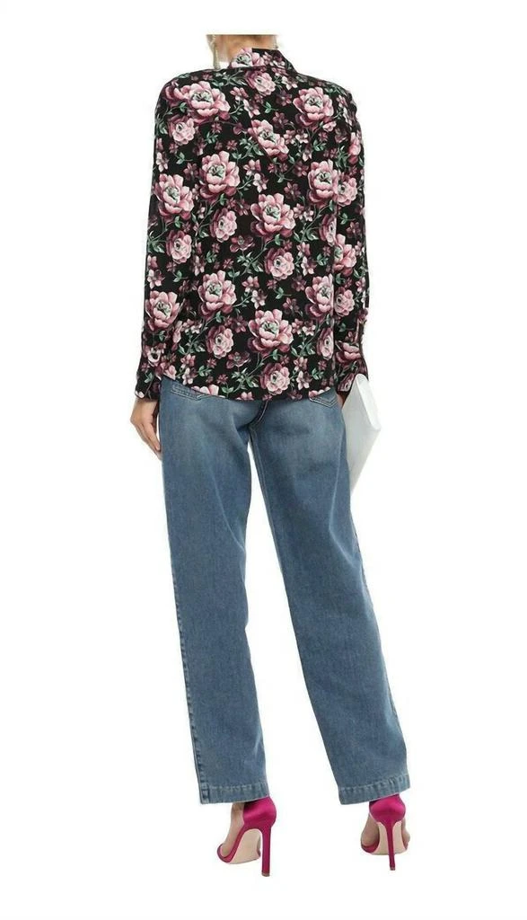 Magda Butrym Magda Butrym - Floral Print Button Down Silk Blouse 6