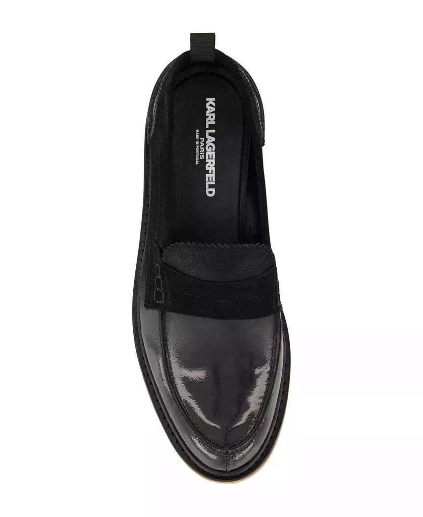 Karl Lagerfeld Paris Men's White Label Suede Penny Loafers 4