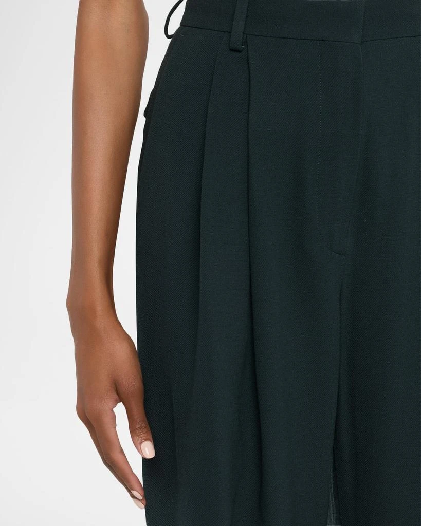 Dries Van Noten Partan Pleated Straight-Leg Ankle Pants 5