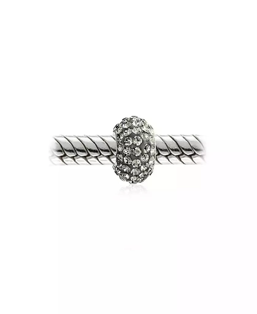 Bling Jewelry Set of 2 Solid Crystal Spacer Charm Bead Sterling Silver Core 2