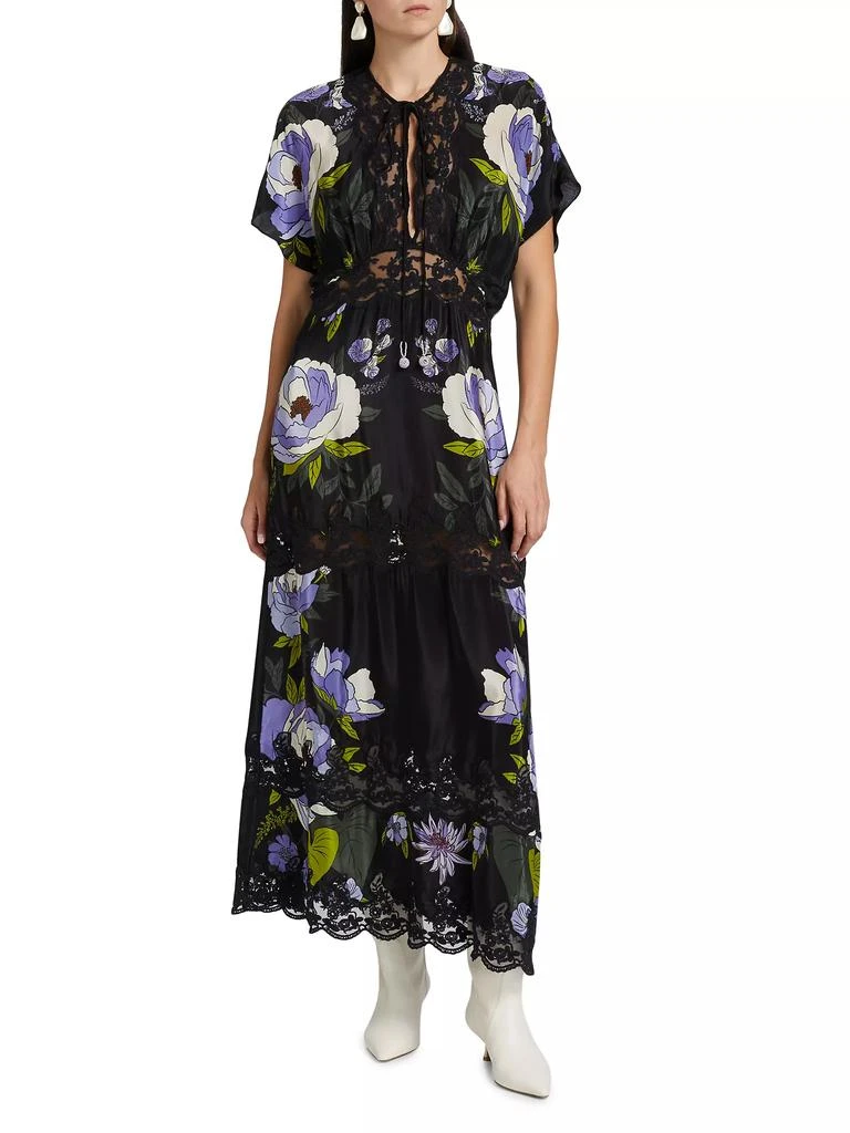 Farm Rio Soft Garden Laces Short-Sleeve Maxi Dress 3