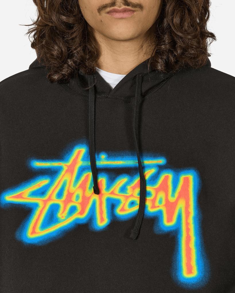 STUSSY Thermal Stock Hooded Sweatshirt Black - Hoodies