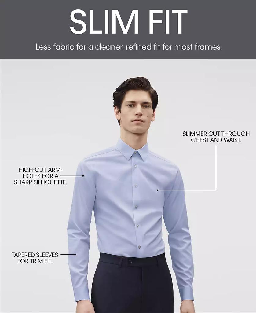 カルバン・クライン   Dress Shirt Slim Fit Non Iron Herringbone Spread Col Men's Calvin Klein Dress Shirt Slim Fit Non Iron Herringbone