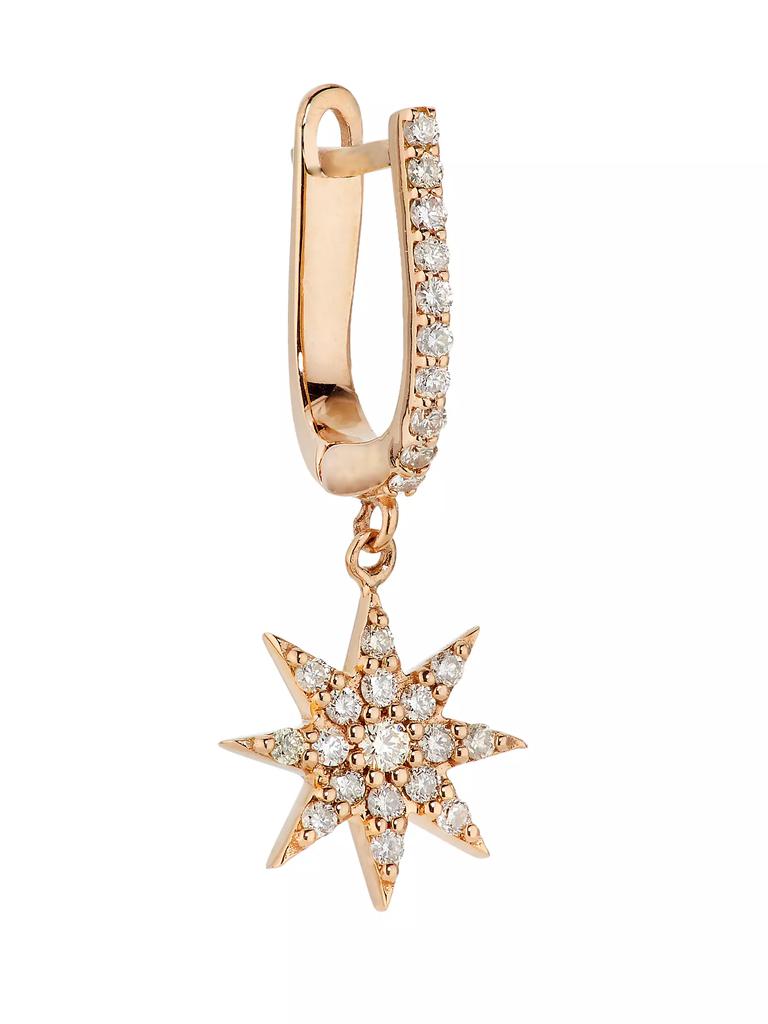 Bee Goddess Star Light Venus 14K Rose Gold & 0.23 TCW Diamond Single Drop Earring