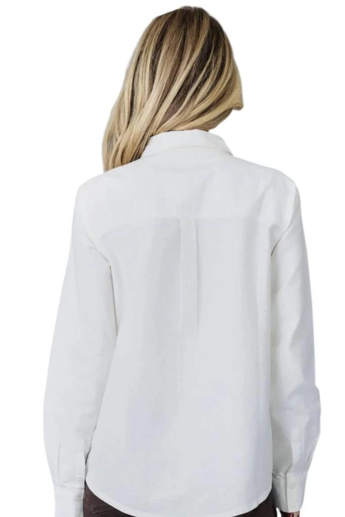 DOWNEAST Sofia Buttoned Down Shirt In Snow White 2