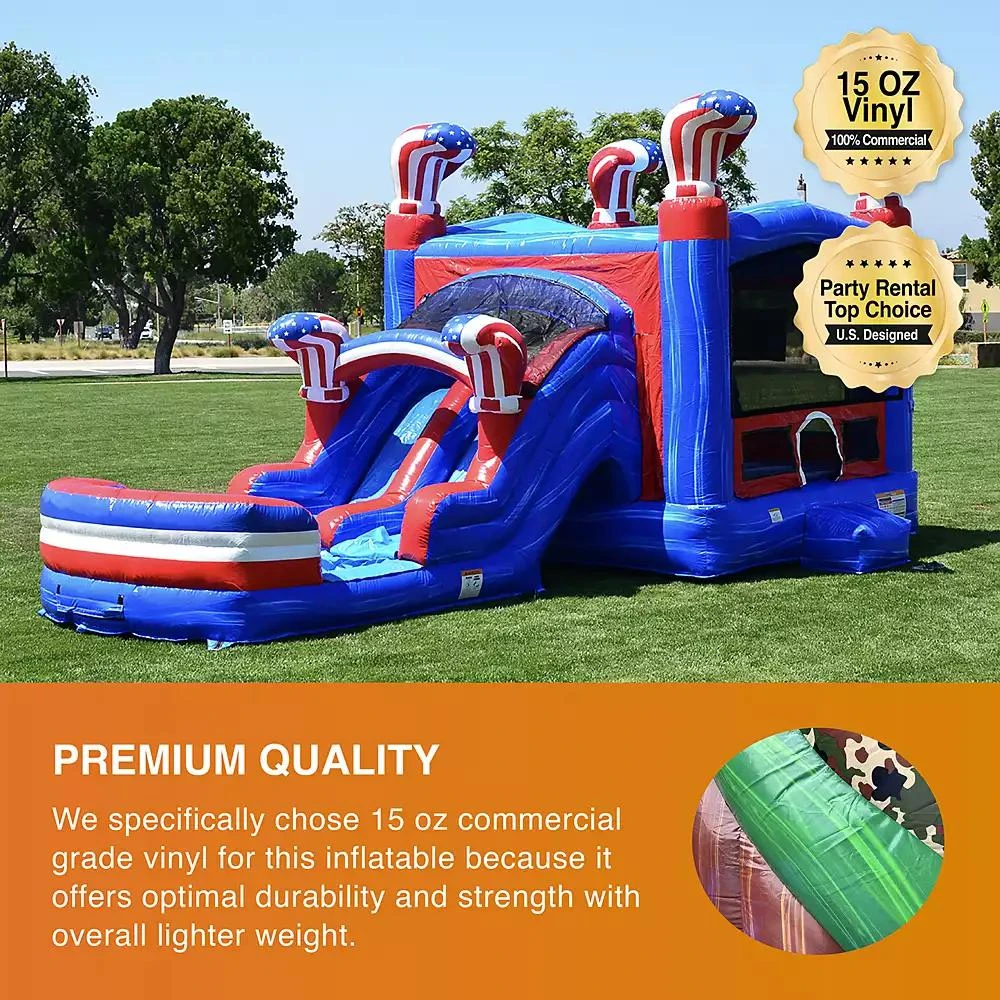 Jumporange American Boxing Commercial Grade Bounce House Water Slide with Pool for Kids and Adults (with Blower), Basketball Hoop, Wet Dry Combo, Outdoor, Big Inflatable, Birthday Party Rental 3