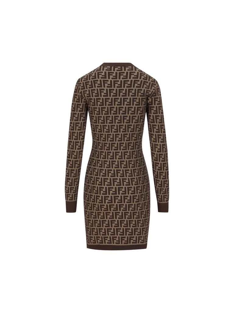 Fendi Monogrammed Long-Sleeved Dress – On Sale Now with Up to 47