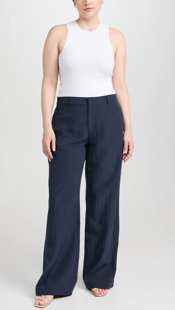 Vince Mid Rise Textured Wide Leg Trousers 7