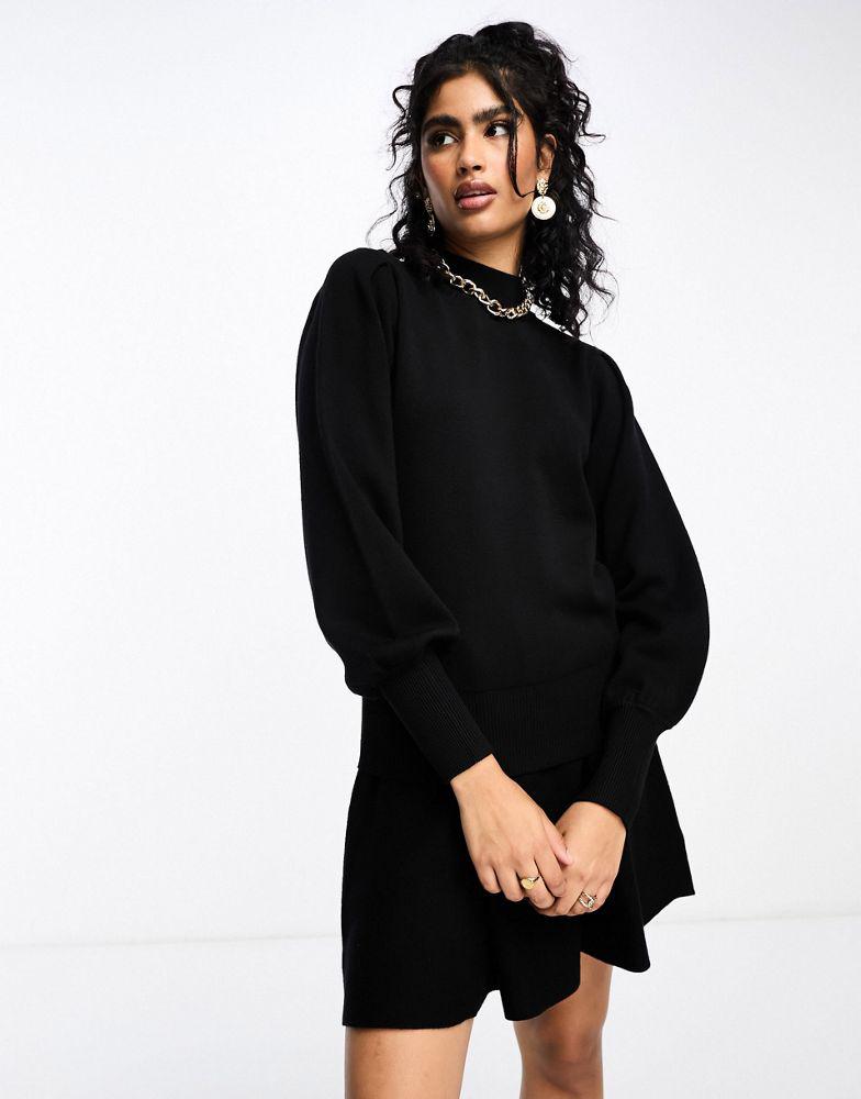 Y.A.S. YAS knitted mini skirt co-ord in black - BLACK