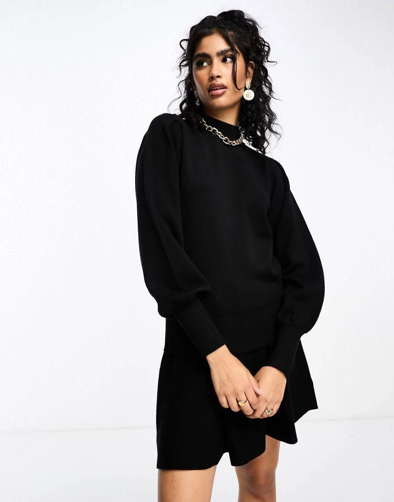 Y.A.S. YAS knitted mini skirt co-ord in black - BLACK 2